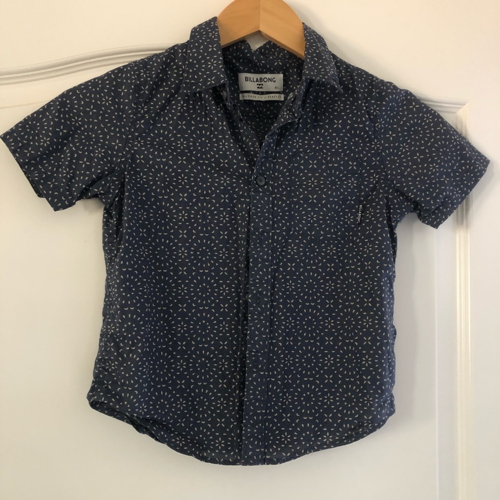 Boys’ navy & tan button up